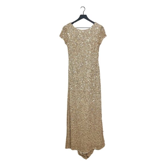 NWT! Adrianna Papell Scoop Back Sequin Gown, Size 8 Petite - Picture 1 of 8